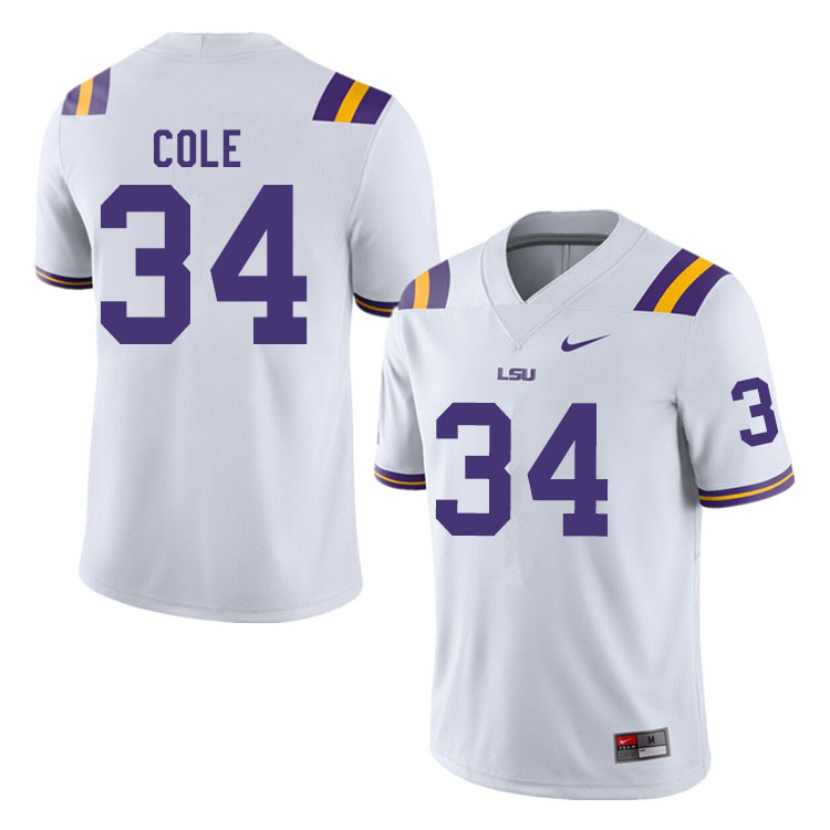 Men #34 Lloyd Cole LSU Tigers College Football Jerseys Sale-White